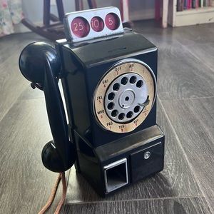 Rare find! VINTAGE IDEAL TOY PAY PHONE, ROTARY DIAL 1930'S PLASTIC BANK